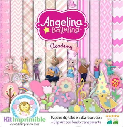 Papel Digital Angellina Ballerina M4 - Patrones, Personajes y Accesorios