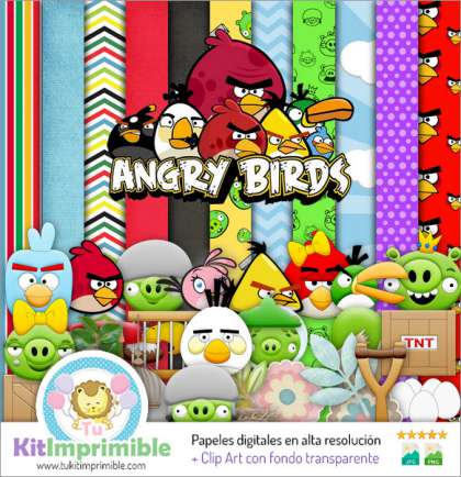 Papel Digital Angry Birds M2 - Patrones, Personajes y Accesorios