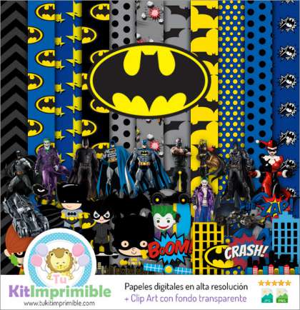 Papel Digital Batman M1 - Patrones, Personajes y Accesorios