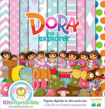 Papel Digital Dora la Exploradora M4 - Patrones, Personajes y Accesorios
