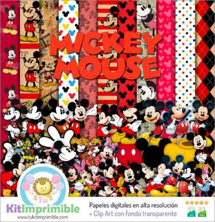 Papel Digital Mickey Mouse M2 - Patrones, Personajes y Accesorios