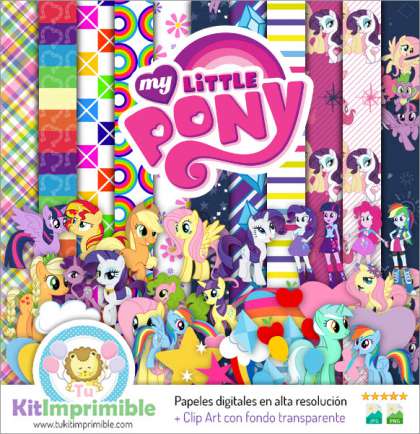 Papel Digital My Little Pony Equestria M5 - Patrones, Personajes y Accesorios
