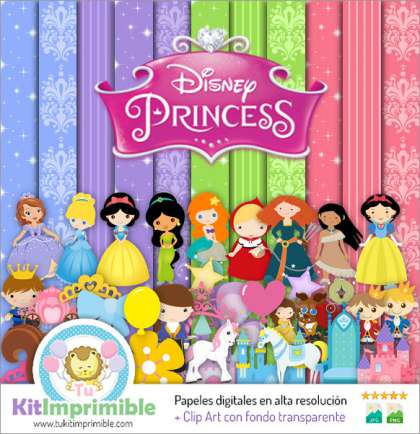 Papel Digital Princesa M1 - Patrones, Personajes y Accesorios