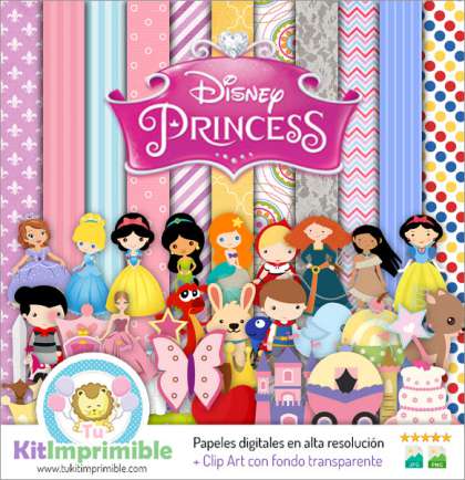 Papel Digital Princesa M4 - Patrones, Personajes y Accesorios