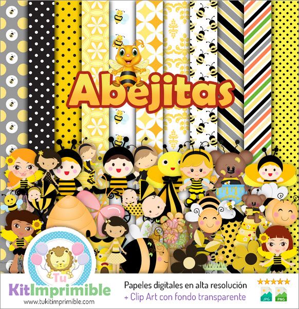 Bees Digital Paper M5 - Patterns, Characters and Accessories