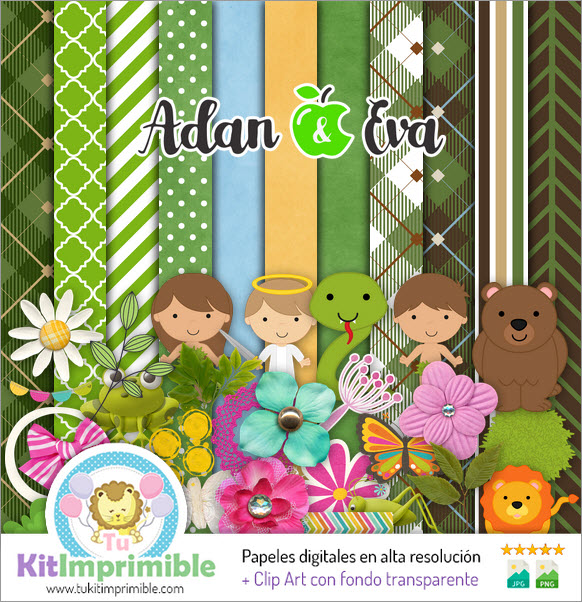 Adam and Eve M3 Digital Paper - Patterns, Characters and Accessories