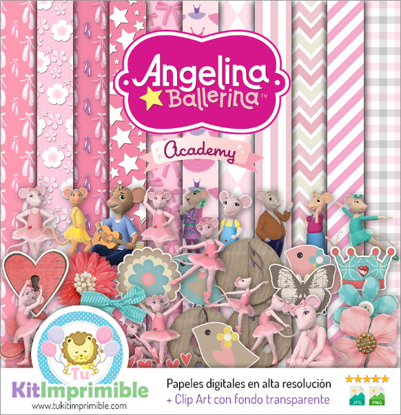 Papel Digital Angellina Ballerina M3 - Patrones, Personajes y Accesorios