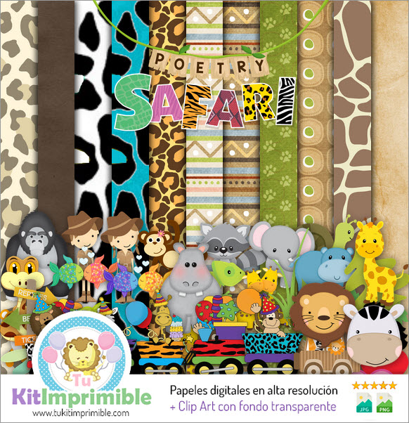 Animal Print Safari Digital Paper M7 - Patterns, Characters and Accessories