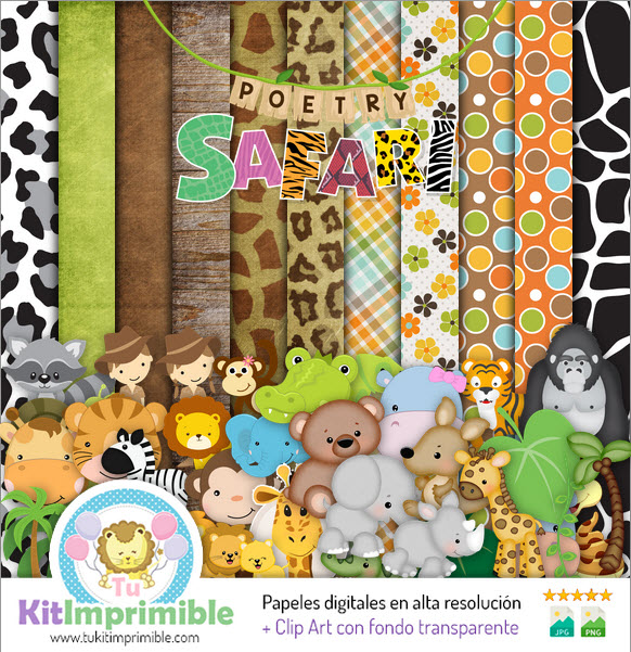 Animal Print Safari Digital Paper M8 - Patterns, Characters and Accessories