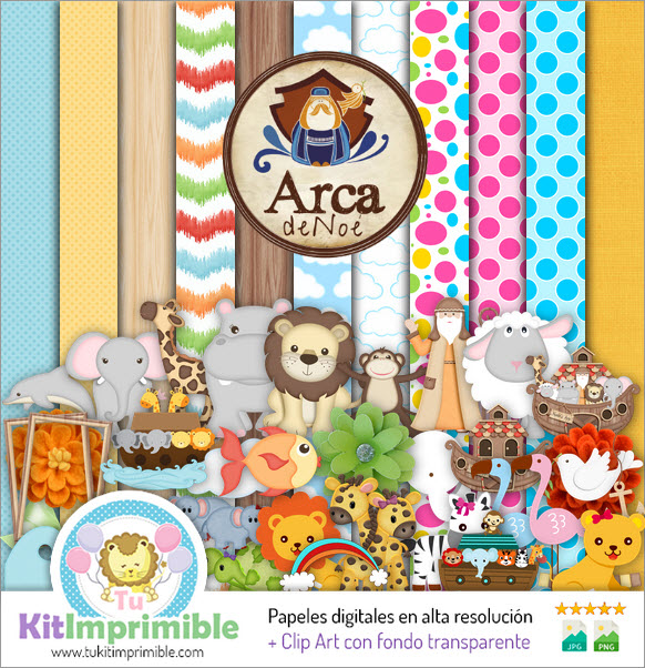 Noah's Ark Digital Paper M1 - Patterns, Characters and Accessories