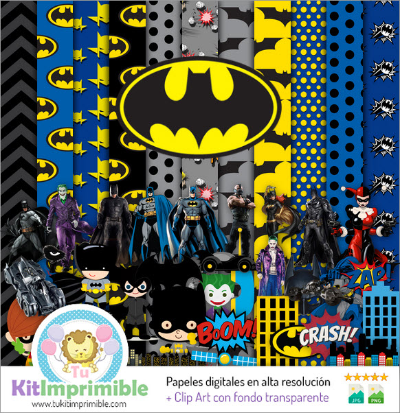 Papel Digital Batman M1 - Patrones, Personajes y Accesorios