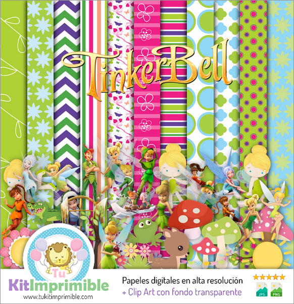 Tinker Bell M3 Digital Paper - Patterns, Characters and Accessories