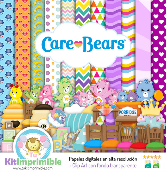 Care Bears M1 Digital Paper - Patterns, Characters and Accessories