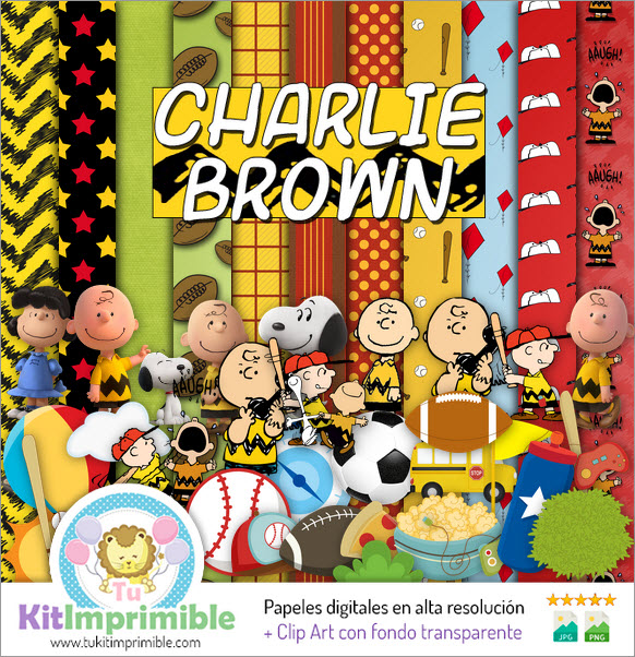 Цифровая бумага Charlie Brown M1 - выкройки, персонажи и аксессуары