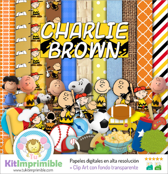 Цифровая бумага Charlie Brown M2 - выкройки, персонажи и аксессуары