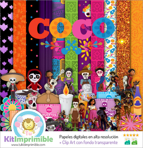 Цифровая бумага Coco M1 - выкройки, персонажи и аксессуары