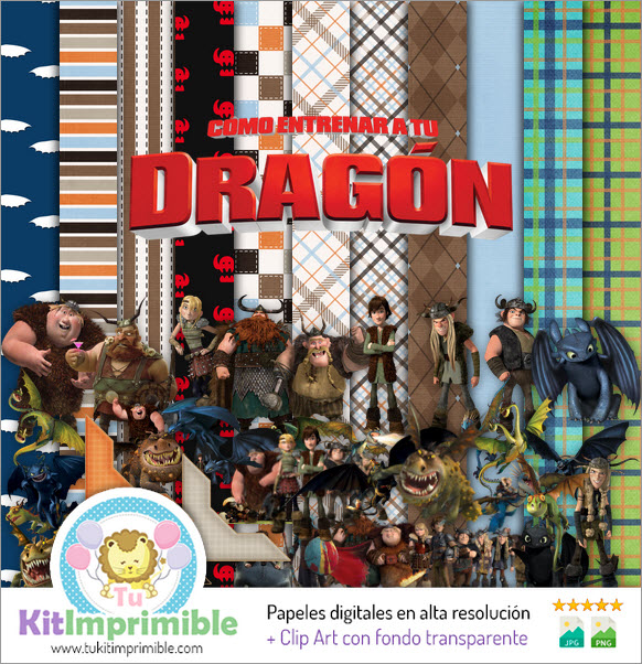 Papier numérique Comment dresser votre dragon M1 - Motifs, personnages et accessoires