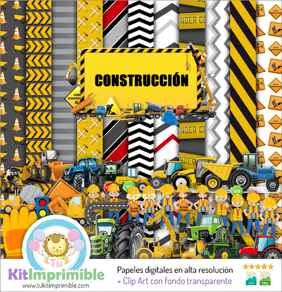 Construccion M1 Digital Paper - Patterns, Characters and Accessories