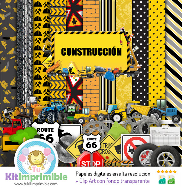 Construccion M2 Digital Paper - Patterns, Characters and Accessories