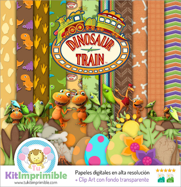 Dino Train M3 Digitales Papier - Muster, Charaktere und Zubehör