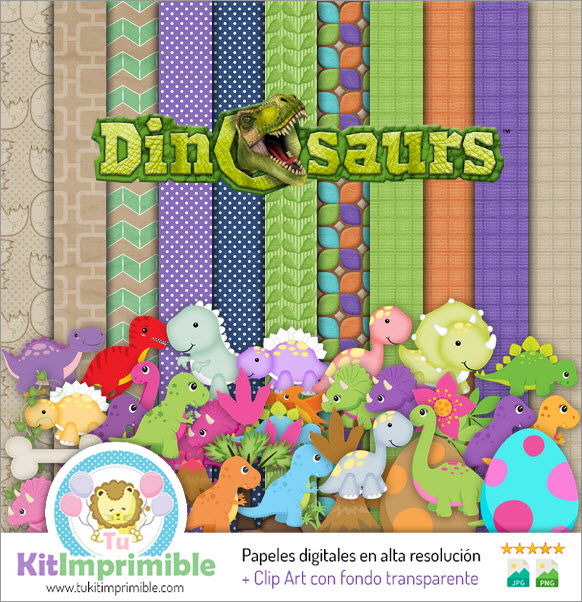 Dinosaurs Digital Paper M5 - Muster, Charaktere und Zubehör