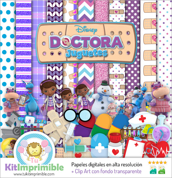 Doc McStuffins M4 Digital Paper - Patterns, Characters and Accessories