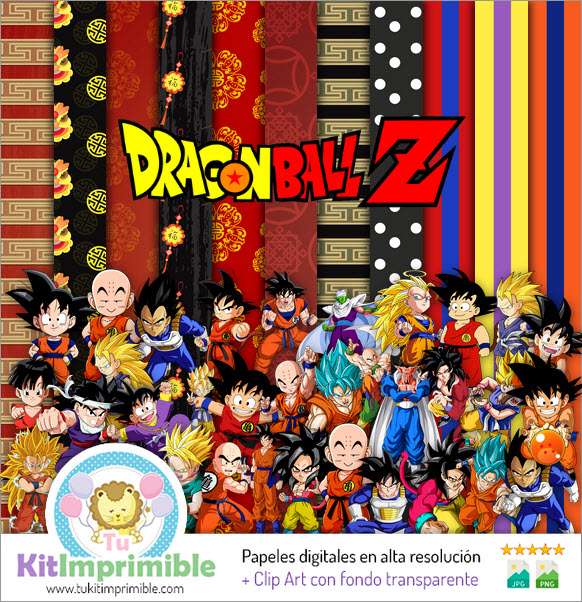 Dragon Ball Z M2 Digital Paper - Patterns, Characters and Accessories
