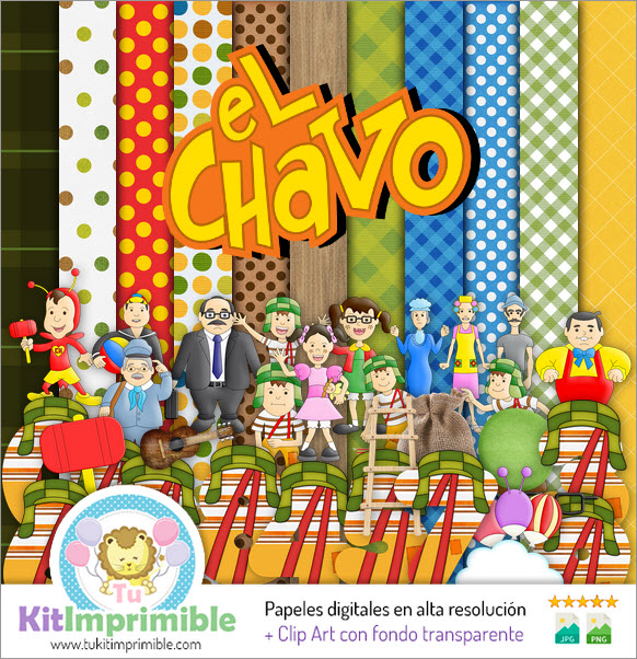 Papier numérique El Chavo Del 8 M1 - Motifs, personnages et accessoires
