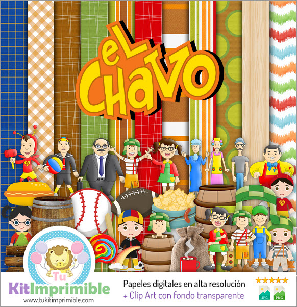 El Chavo Del 8 M2 Digital Paper - Patterns, Characters and Accessories