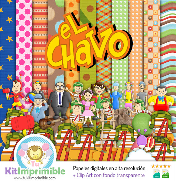 El Chavo Del 8 M3デジタルペーパー-パターン、キャラクター、アクセサリー