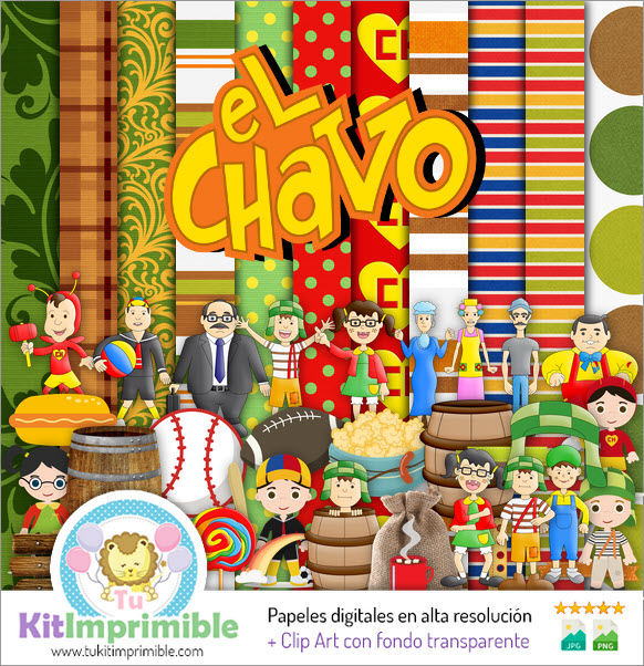 El Chavo Del 8 M4 Digital Paper - Patterns, Characters and Accessories