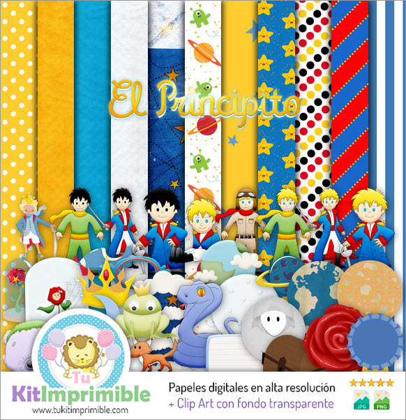 Цифровая бумага Маленький принц M4 - выкройки, персонажи и аксессуары