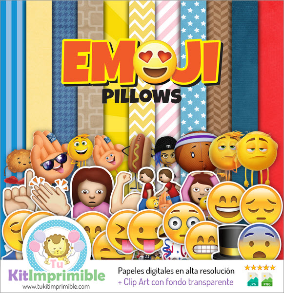 Цифровые бумажные смайлики Emojis M2 - узоры, персонажи и аксессуары