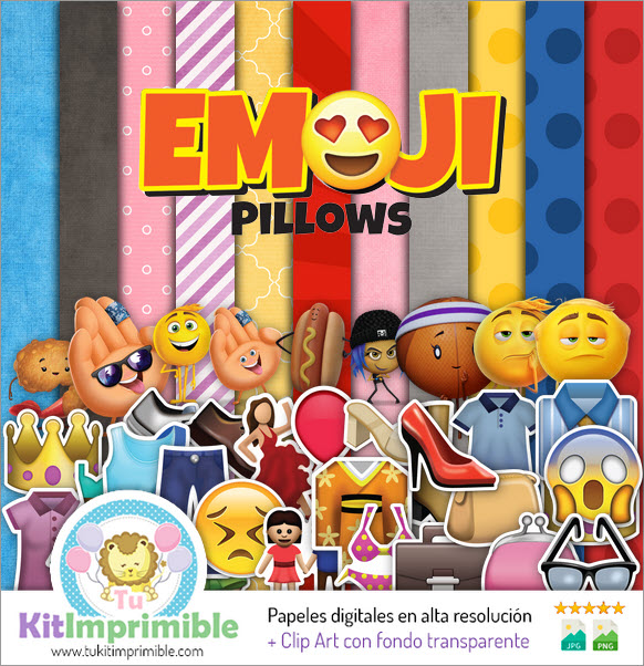 Цифровые бумажные смайлики Emojis M3 - узоры, персонажи и аксессуары
