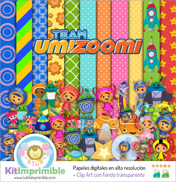 Цифровая бумага Umizoomi M2 Team - выкройки, персонажи и аксессуары