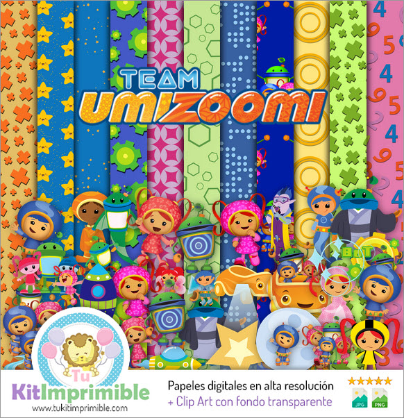 Цифровая бумага Team Umizoomi M3 - выкройки, персонажи и аксессуары