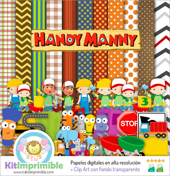 Цифровая бумага Handy Manny M1 — выкройки, персонажи и аксессуары