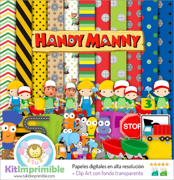 Digital Paper Handy Manny M2 - Patterns, Characters and Accessories