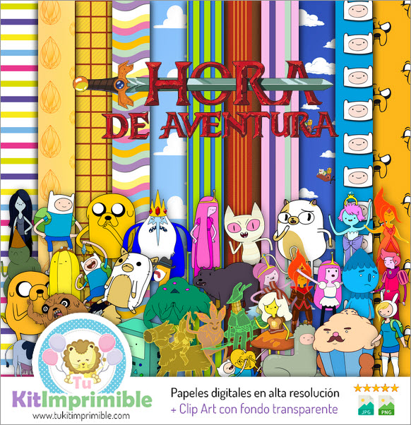 Digital Paper Adventure Time M1 - Patterns, Characters and Accessories