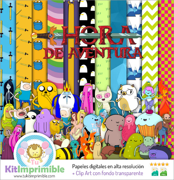 Adventure Time Digital Paper M2 - Patterns, Characters and Accessories