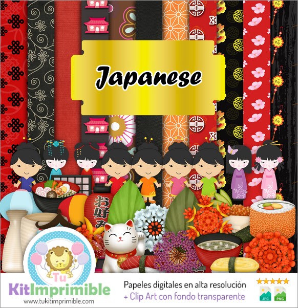 Japanese Digital Paper M1 - Patterns, Characters and Accessories