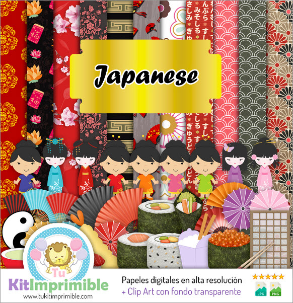Japanese Digital Paper M2 - Patterns, Characters and Accessories