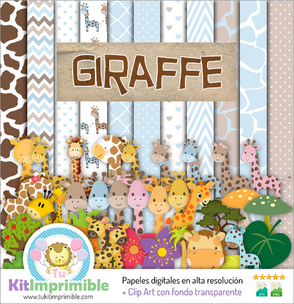 Baby Giraffe デジタルペーパー M2 - パターン、キャラクター、アクセサリー