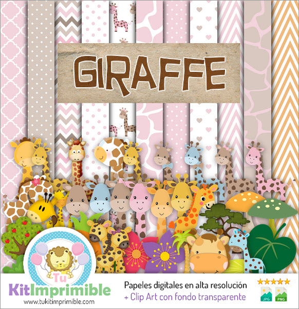 Baby Giraffe デジタルペーパー M3 - パターン、キャラクター、アクセサリー