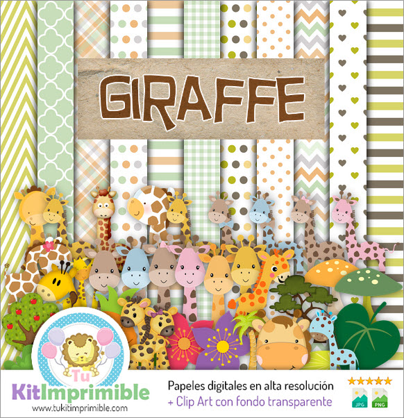 Baby Giraffe デジタルペーパー M4 - パターン、キャラクター、アクセサリー