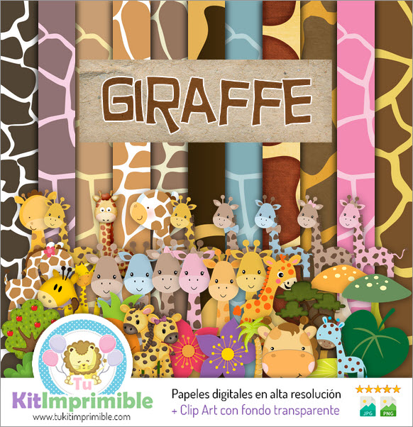 Baby Giraffe Digital Paper M5 – Muster, Charaktere und Zubehör