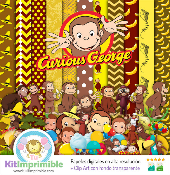 Curious George Digital Paper M2 - Patterns, Characters and Accessories