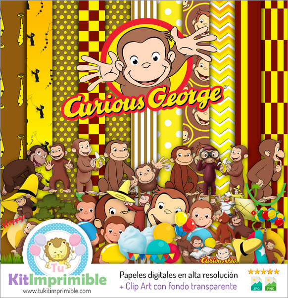 Digital Paper Curious George M3 - Patterns, Characters and Accessories