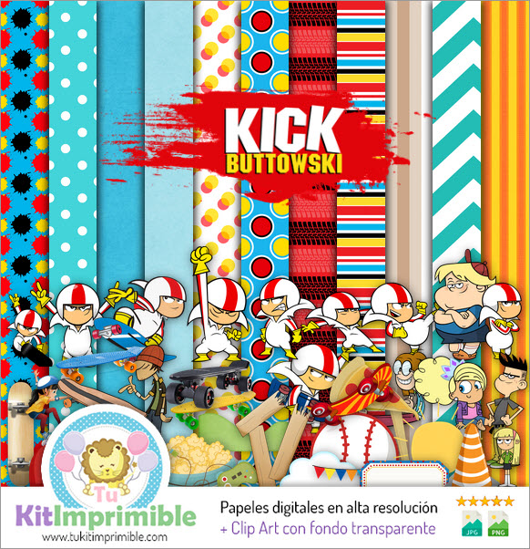Kick Buttowski Digital Paper M2 – Muster, Charaktere und Zubehör