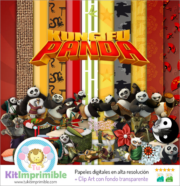 Kung Fu Panda M1 Digital Paper - Patterns, Characters and Accessories